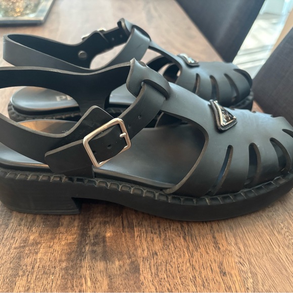 Prada Soft Cage “Calzature Donna” Monolith Rubber Sandals - Picture 2 of 8